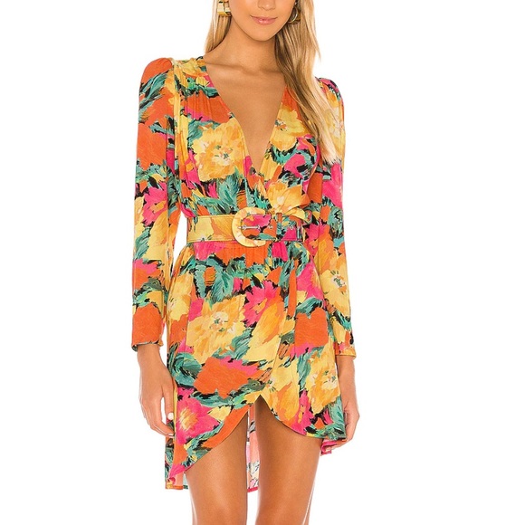 Ambrosia Mini Dress W/ Belt in Fire Floral - Picture 7 of 13